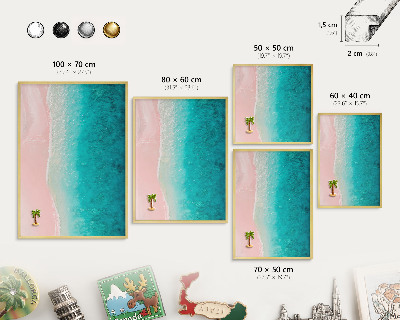 Metalen magneetbord met lijst in het goud Zomerse ontspanning