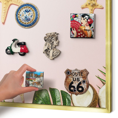 Magnetisch bord voor reismagneten met gouden lijst Tropische vakantie