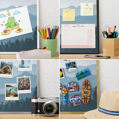 Magnetisch bord voor reismagneten met gouden lijst Berg harmonie