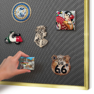 Magnetisch bord voor reismagneten met gouden lijst Geometrische textuur
