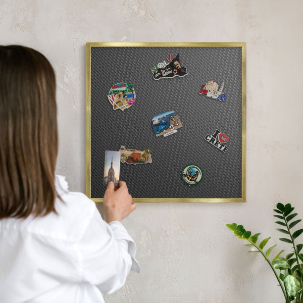 Magnetisch bord voor reismagneten met gouden lijst Geometrische textuur