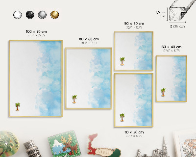 Metalen magneetbord met lijst in het goud Rustgevend landschap