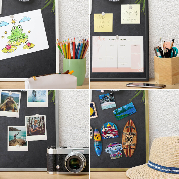 Metalen magneetbord met lijst in het goud Vakantiesfeer