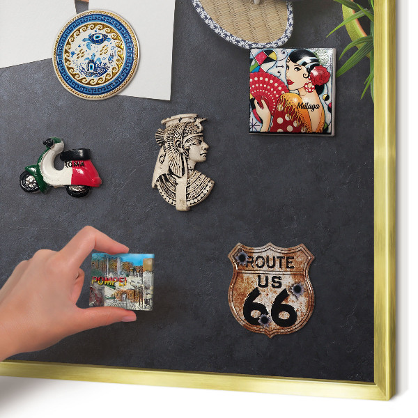 Metalen magneetbord met lijst in het goud Vakantiesfeer