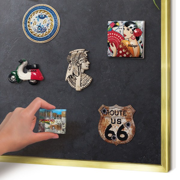 Metalen magneetbord met lijst in het goud Vakantiesfeer