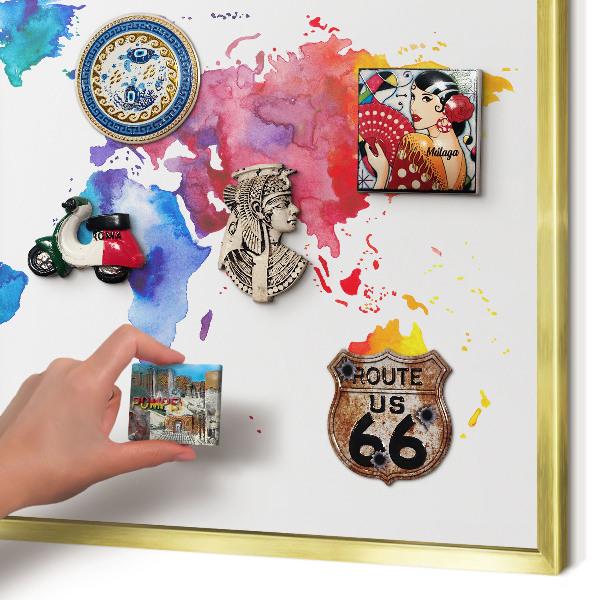 Metalen magneetbord met lijst in het goud Kleurenkaart