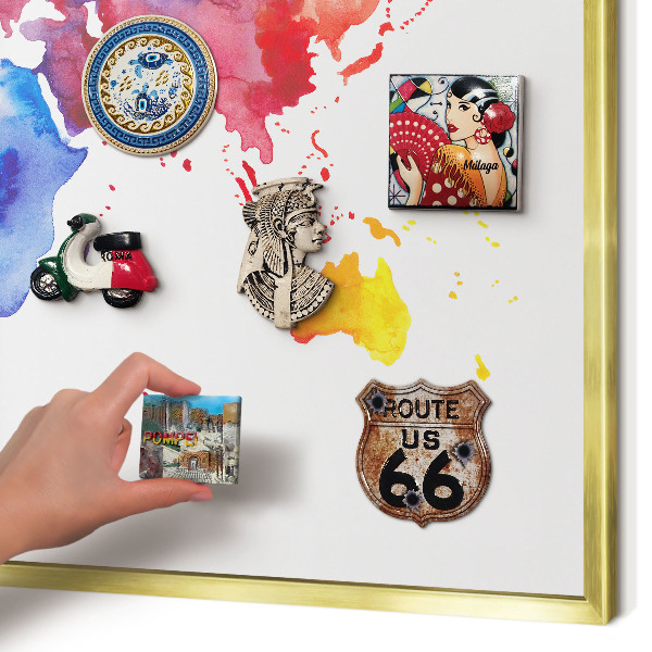 Metalen magneetbord met lijst in het goud Kleurenkaart