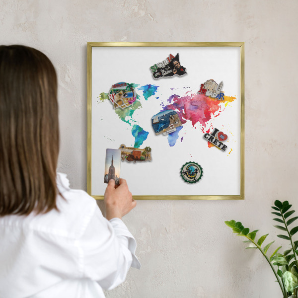 Metalen magneetbord met lijst in het goud Kleurenkaart