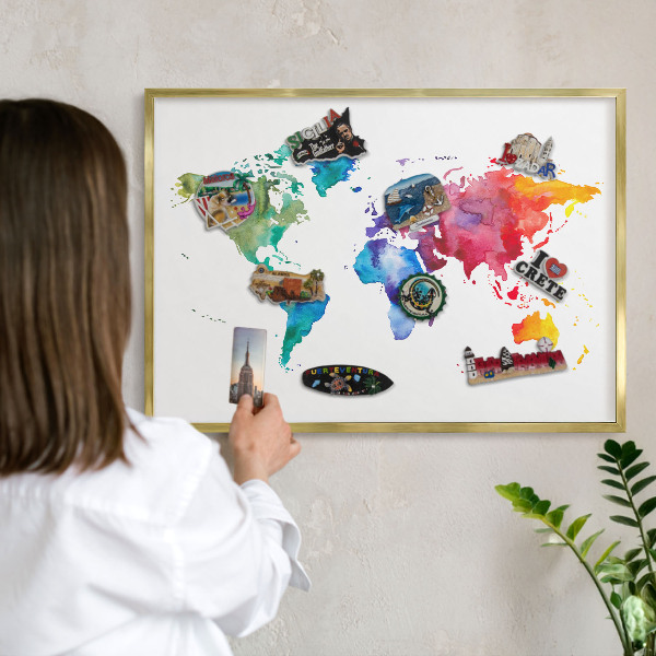 Metalen magneetbord met lijst in het goud Kleurenkaart