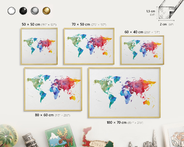 Metalen magneetbord met lijst in het goud Kleurenkaart