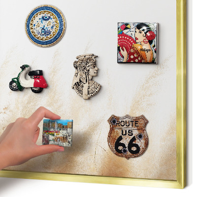 Metalen magneetbord met lijst in het goud Essentiële grassen