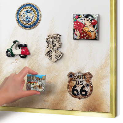 Metalen magneetbord met lijst in het goud Essentiële grassen