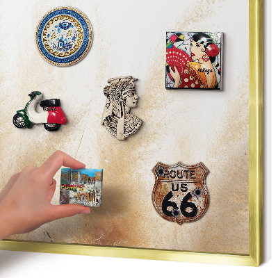 Metalen magneetbord met lijst in het goud Essentiële grassen
