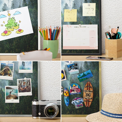 Magnetisch bord voor reismagneten met gouden lijst Mysterieus bos