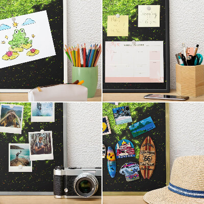 Magnetisch bord voor reismagneten met gouden lijst Groene kaart