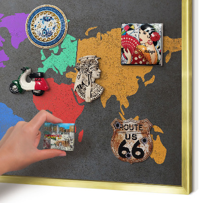 Metalen magneetbord met lijst in het goud Kleurenkaart