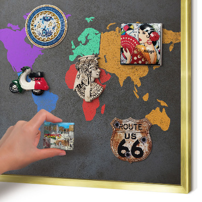 Metalen magneetbord met lijst in het goud Kleurenkaart