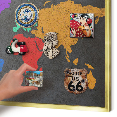 Metalen magneetbord met lijst in het goud Kleurenkaart