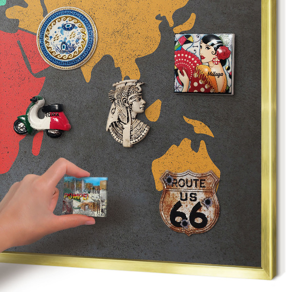 Metalen magneetbord met lijst in het goud Kleurenkaart