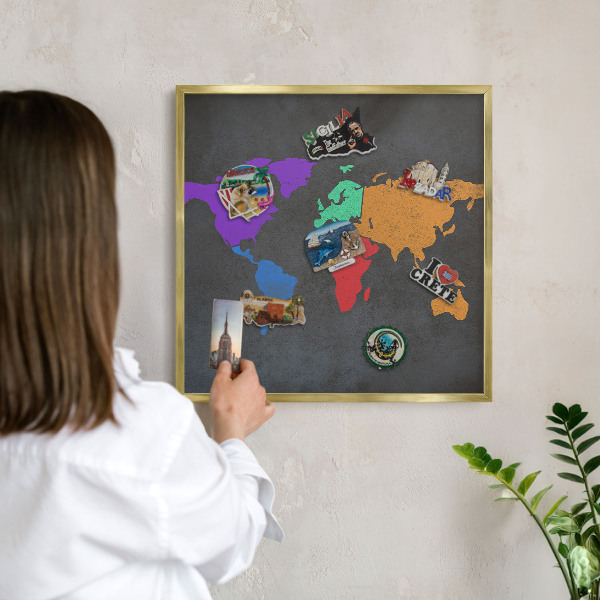 Metalen magneetbord met lijst in het goud Kleurenkaart