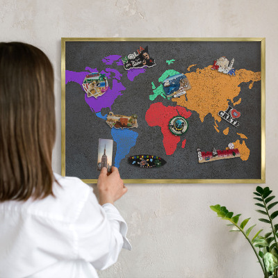 Metalen magneetbord met lijst in het goud Kleurenkaart