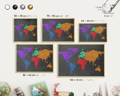 Metalen magneetbord met lijst in het goud Kleurenkaart