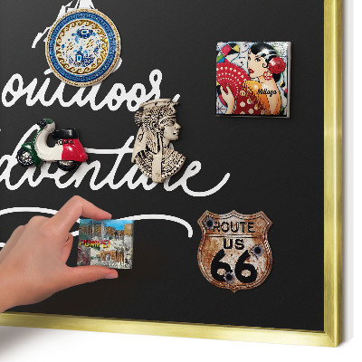 Metalen magneetbord met lijst in het goud Buitenavontuur