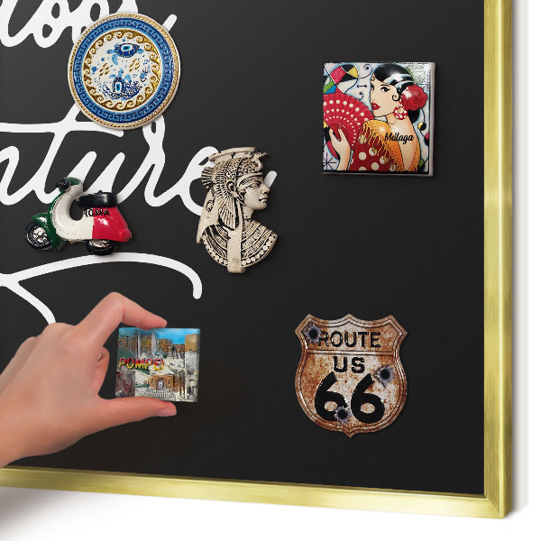 Metalen magneetbord met lijst in het goud Buitenavontuur