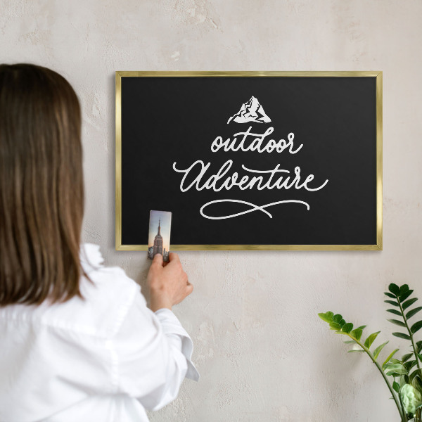 Metalen magneetbord met lijst in het goud Buitenavontuur
