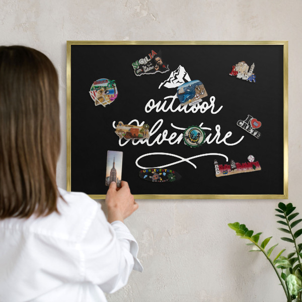 Metalen magneetbord met lijst in het goud Buitenavontuur
