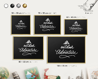 Metalen magneetbord met lijst in het goud Buitenavontuur