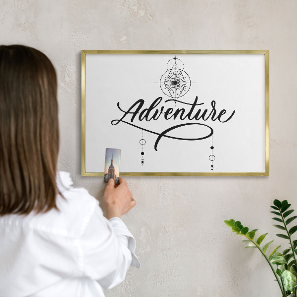 Magnetisch bord voor reismagneten met gouden lijst Typografisch avontuur