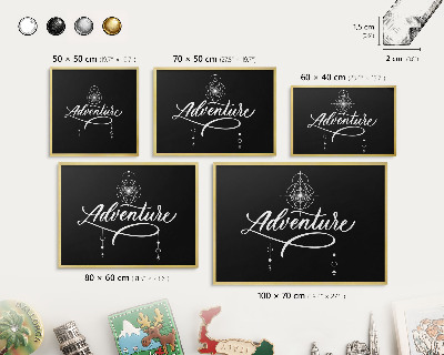 Metalen magneetbord met lijst in het goud Reisinspiratie