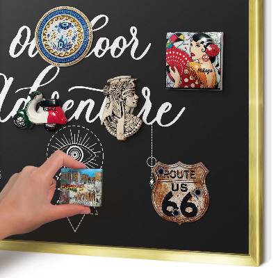 Metalen magneetbord met lijst in het goud Buitenavontuur