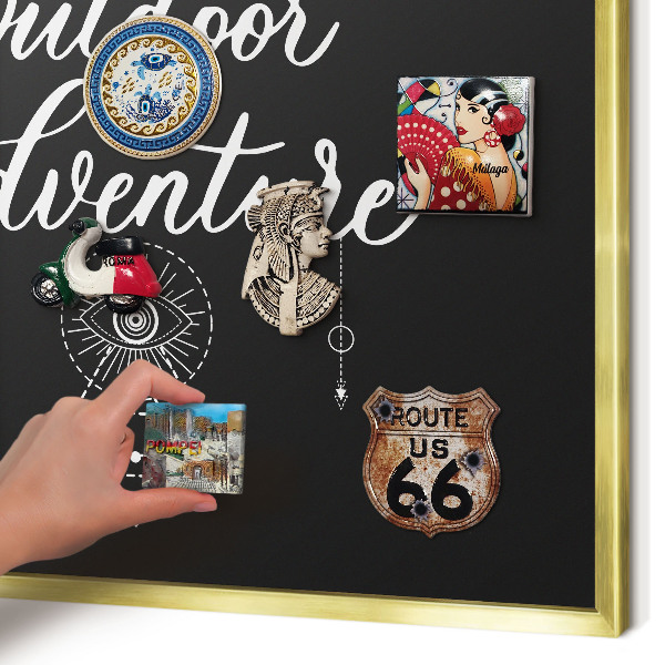 Metalen magneetbord met lijst in het goud Buitenavontuur