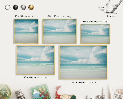 Metalen magneetbord met lijst in het goud Maritieme harmonie