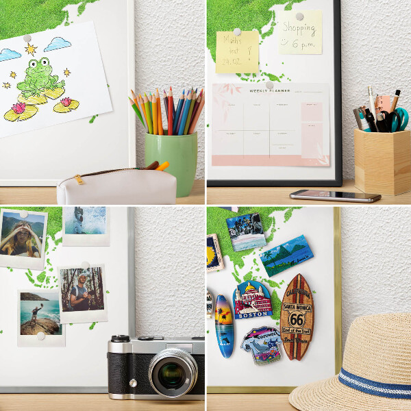 Magnetisch bord voor reismagneten met gouden lijst Groene kaart