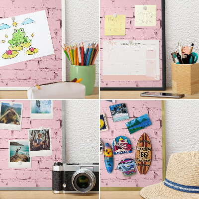 Metalen magneetbord met lijst in het goud Roze baksteen