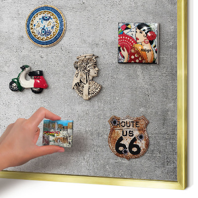 Metalen magneetbord met lijst in het goud Betonpatroon