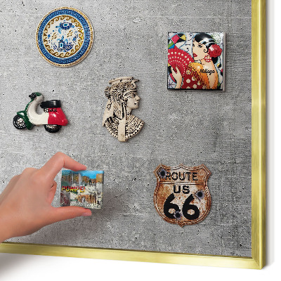 Metalen magneetbord met lijst in het goud Betonpatroon
