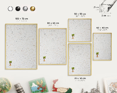 Metalen magneetbord met lijst in het goud Terrazzo-patroon