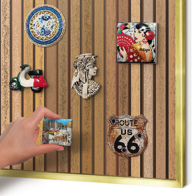 Metalen magneetbord met lijst in het goud Warme riemen