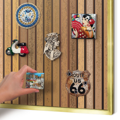 Metalen magneetbord met lijst in het goud Warme riemen