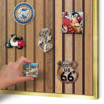 Metalen magneetbord met lijst in het goud Warme riemen