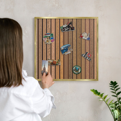 Metalen magneetbord met lijst in het goud Warme riemen
