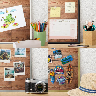 Magnetisch bord voor reismagneten met gouden lijst Houten planken