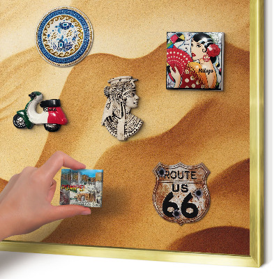 Metalen magneetbord met lijst in het goud Zandgolven