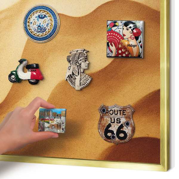 Metalen magneetbord met lijst in het goud Zandgolven