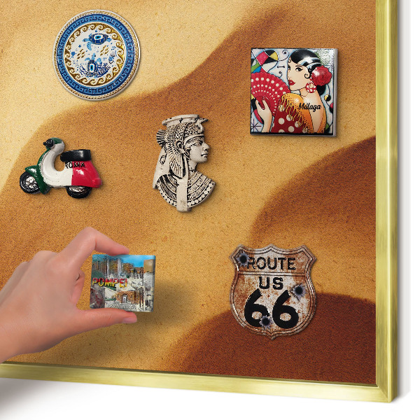 Metalen magneetbord met lijst in het goud Zandgolven