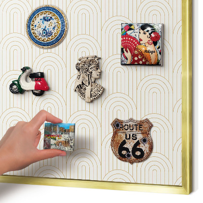 Magnetisch bord voor reismagneten met gouden lijst Artistieke bogen